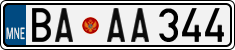 License plate of Montenegro, Cars
