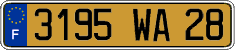 French license plate, FNI