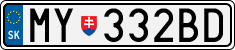 License plate of Slovakia, Cars