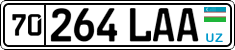License plate of Uzbekistan, Organizations