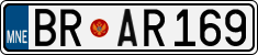 License plate of Montenegro, Cars