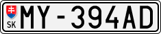 License plate of Slovakia, Cars