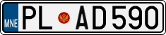 License plate of Montenegro, Cars