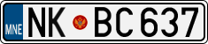 License plate of Montenegro, Cars