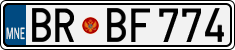 License plate of Montenegro, Cars