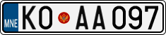 License plate of Montenegro, Cars