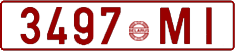 License plate Belarus, Cars (1992)