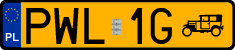 License plates of Poland, Oldtimers
