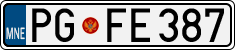 License plate of Montenegro, Cars