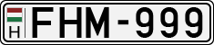 license plates of Hungary, Cars (1990)