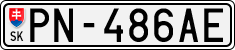 License plate of Slovakia, Cars
