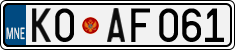 License plate of Montenegro, Cars