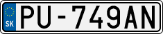 License plate of Slovakia, Cars