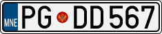 License plate of Montenegro, Cars