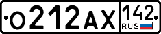 License plate Russia, Cars