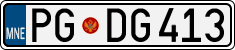 License plate of Montenegro, Cars