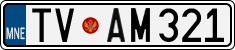 License plate of Montenegro, Cars