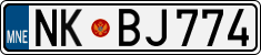 License plate of Montenegro, Cars