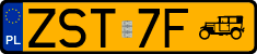 License plates of Poland, Oldtimers