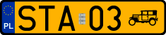 License plates of Poland, Oldtimers
