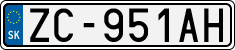 License plate of Slovakia, Cars