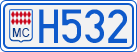License plate of Monaco, Cars