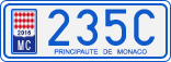 License plate of Monaco, Cars