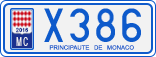 License plate of Monaco, Cars