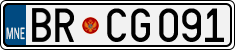 License plate of Montenegro, Cars