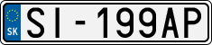 License plate of Slovakia, Cars