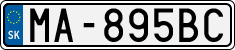 License plate of Slovakia, Cars