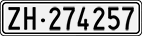 License plate of Switzerland, Cars