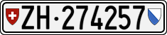License plate of Switzerland, Cars