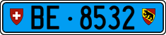 License plate of Switzerland, Work and fire vehicles (blue)
