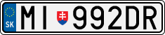 License plate of Slovakia, Cars