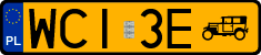 License plates of Poland, Oldtimers