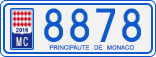 License plate of Monaco, Cars