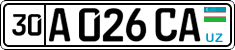 License plate of Uzbekistan, Private owners
