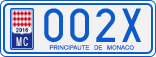 License plate of Monaco, Cars