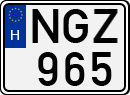 license plates of Hungary, Cars (1990)
