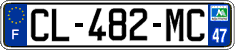 French license plate, SIV (ordinary)