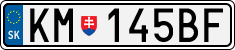License plate of Slovakia, Cars