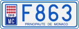 License plate of Monaco, Cars