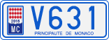License plate of Monaco, Cars