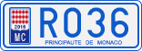 License plate of Monaco, Cars