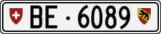 License plate of Switzerland, Cars