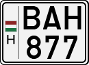 license plates of Hungary, Cars (1990)