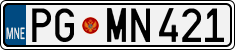 License plate of Montenegro, Cars