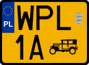 License plates of Poland, Oldtimers