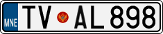 License plate of Montenegro, Cars